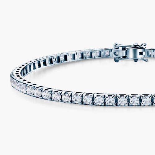 Bransoletka tenisowa Luminy 3,0mm: białe złoto, białe szafiry